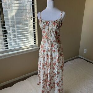 (SOLD ON DEPOP) White Smocked Tiered Maxi Sundress with Spaghetti Straps